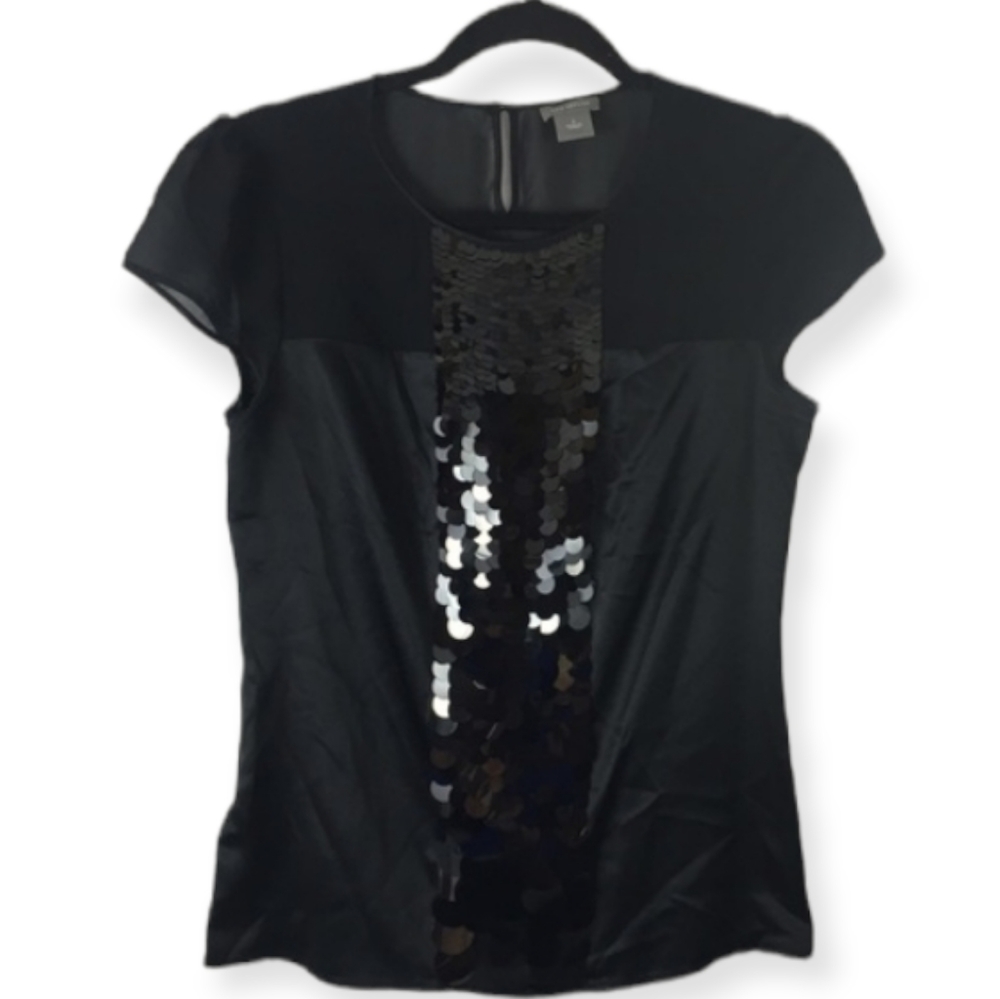 Ann Taylor Embellished Over-Sided Sequin Blouse